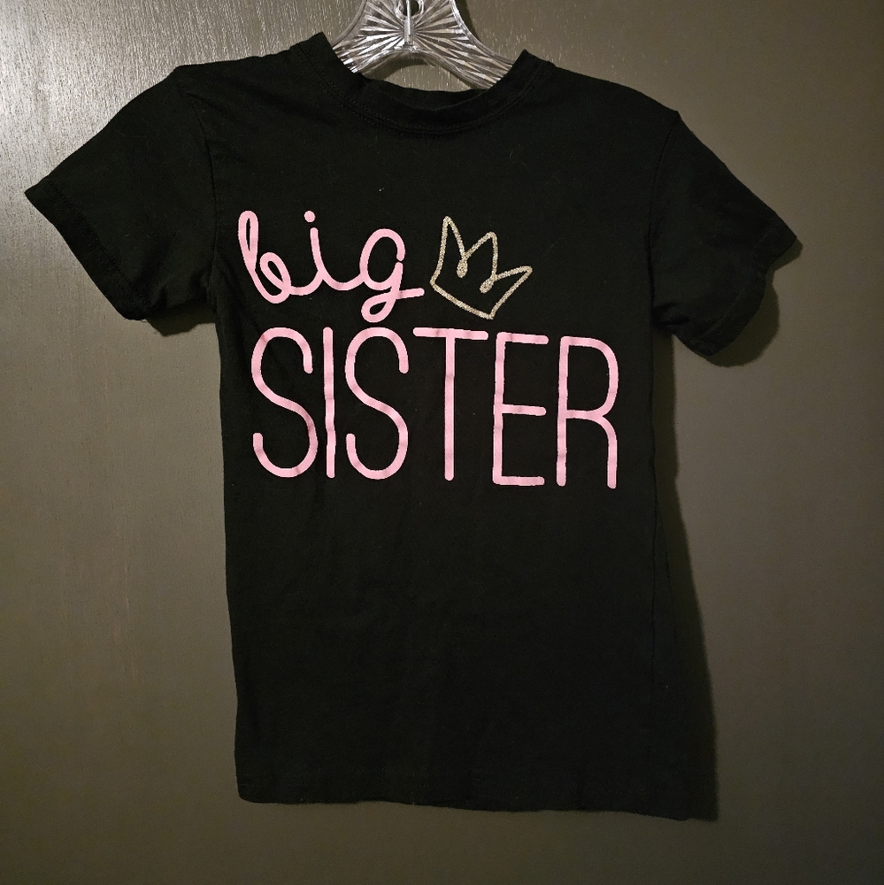 Big Sister Black and Pink Kids T-Shirt